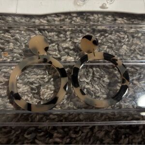 Leopard Print Hoop Earrings